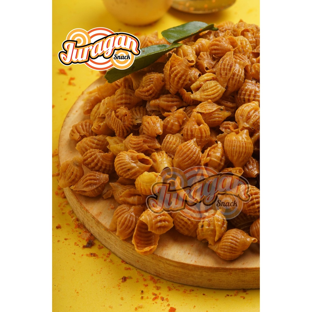 MAKARONI KERANG BANTAT PEDAS DAUN JERUK 250 gram snack kiloan makanan ringan jajanan cemilan camilan pedas asin gurih murah