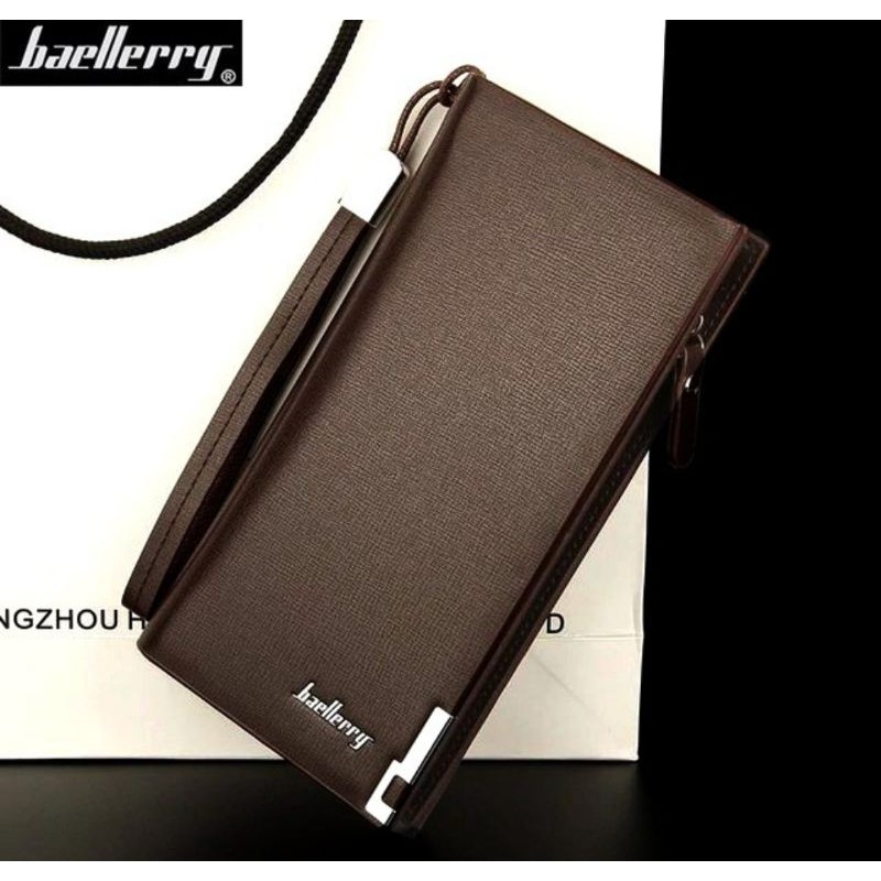 BAELLERRY SW002 Dompet Pria Wanita Panjang Bahan PU Leather