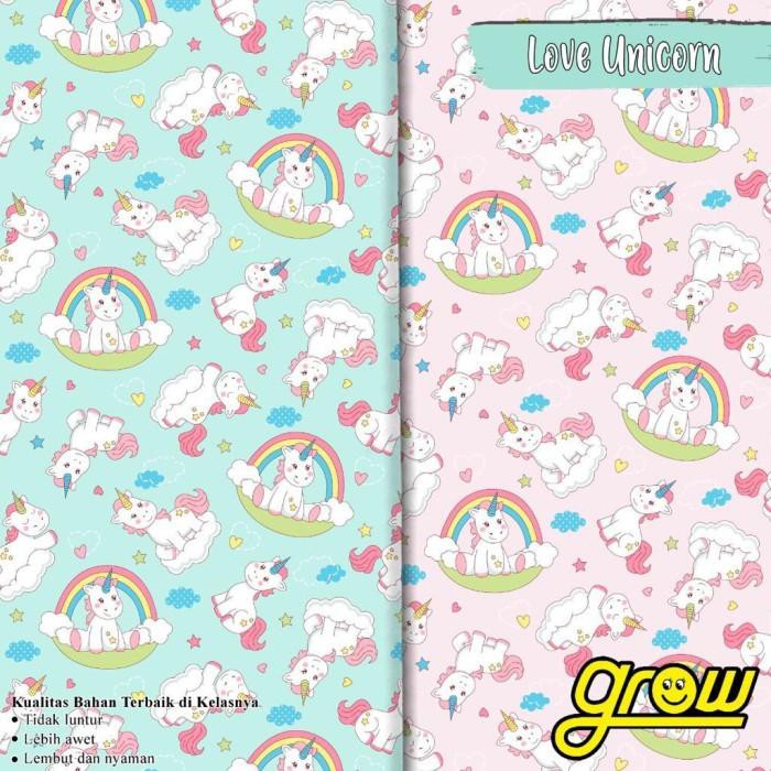 Cotton | Cinita Bahan Kain Sprei Katun Motif Anak Tabur Unicorn Lov3 (Meteran ) Terbaru Ready Stock