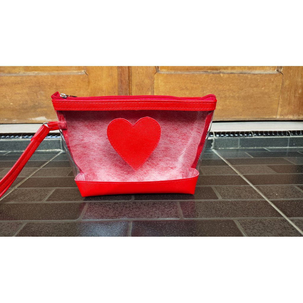 tas kosmetik pvc pouch love