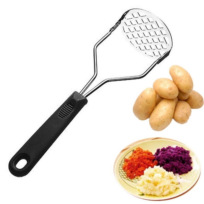 Potato Masher Stainless Steel/Hand Held Fruit Masher Ricer/Alat Pembuat Suplemen Makanan Bayi/Press Crusher/Pressure Ricer Aksesoris Dapur/Masher Ricer Puree Juice