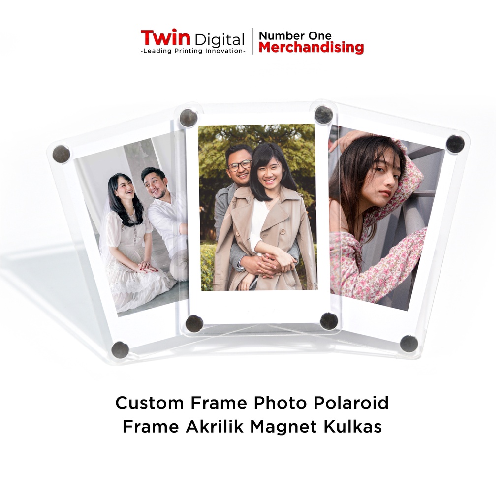 Twindigital Frame Foto Acrylic Double Custom Photocard Polaroid Frame Magnet Kulkas - Polaroid Frame