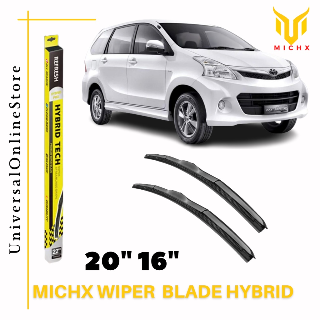 MichX Wiper Blade Kaca Mobil Depan Silicon Hybrid Avanza 2004 - 2012 Sepasang
