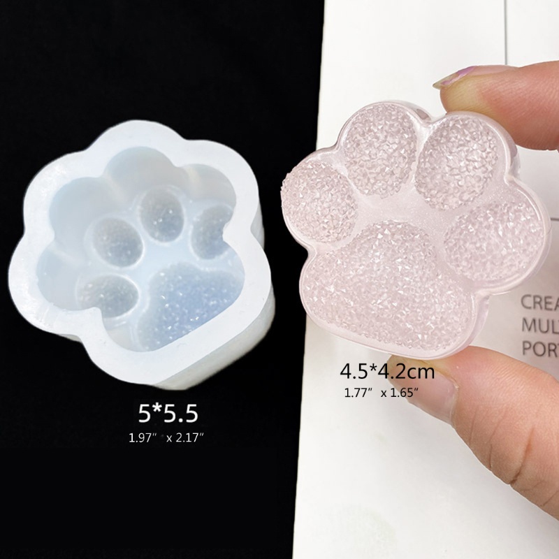 Siy Cetakan Silikon Bentuk Telapak Kaki Kucing Untuk Membuat Sabun / Perhiasan DIY
