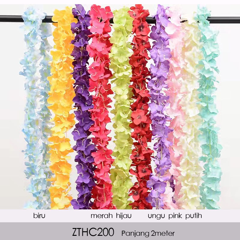 HAPPY TIME BUNGA PLASTIK HYDRANGEA ZTHC200 (1 PACK=5PCS) HORTENSIA RAMBAT JUNTAI BUNGA HIAS PLASTIC ARTIFICIAL BUNGA ARTIFISIAL MURAH