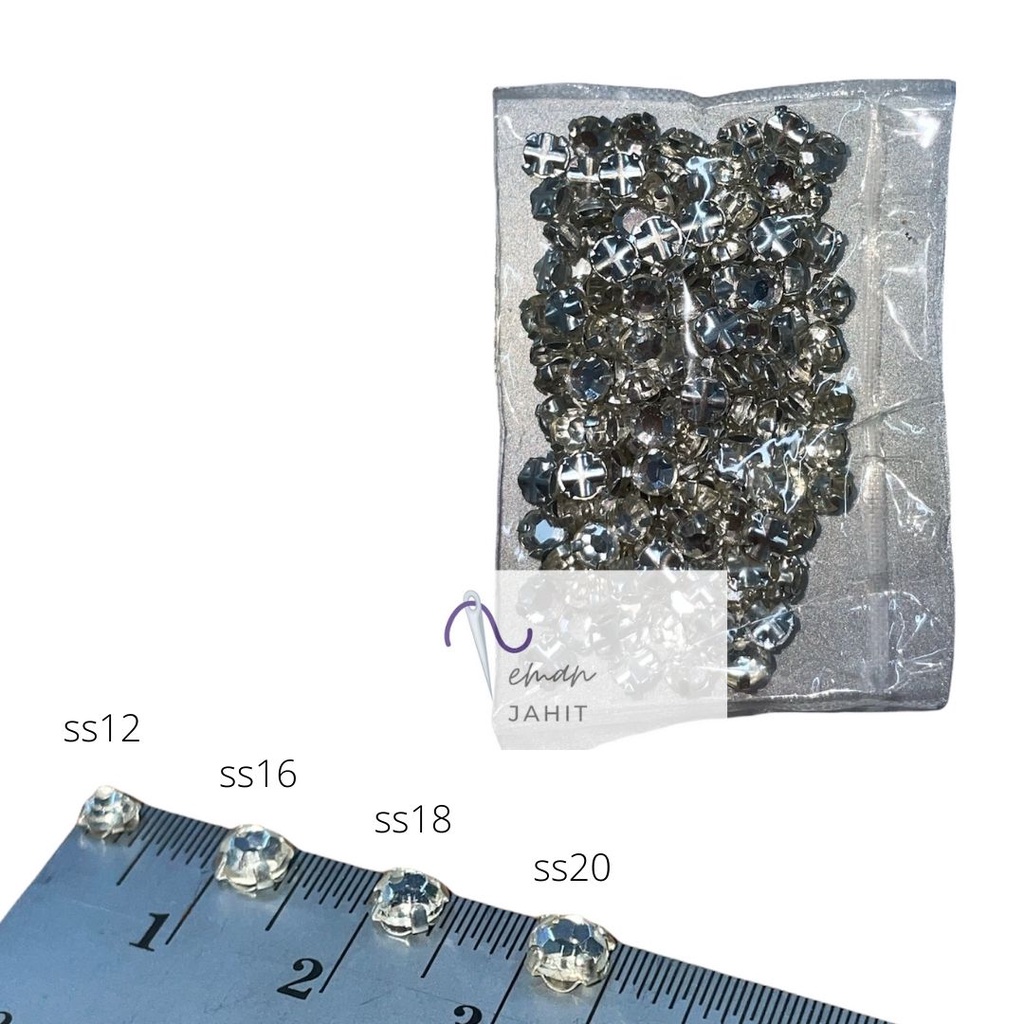 Permata Jahit Mutiara Diamond / Cangkang Mutiara Jahit/ Payet Kristal Jahit