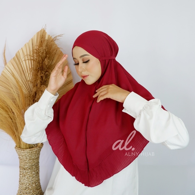 Alny Hijab - Bergo Tali Maryam Plisket Diamond Premium