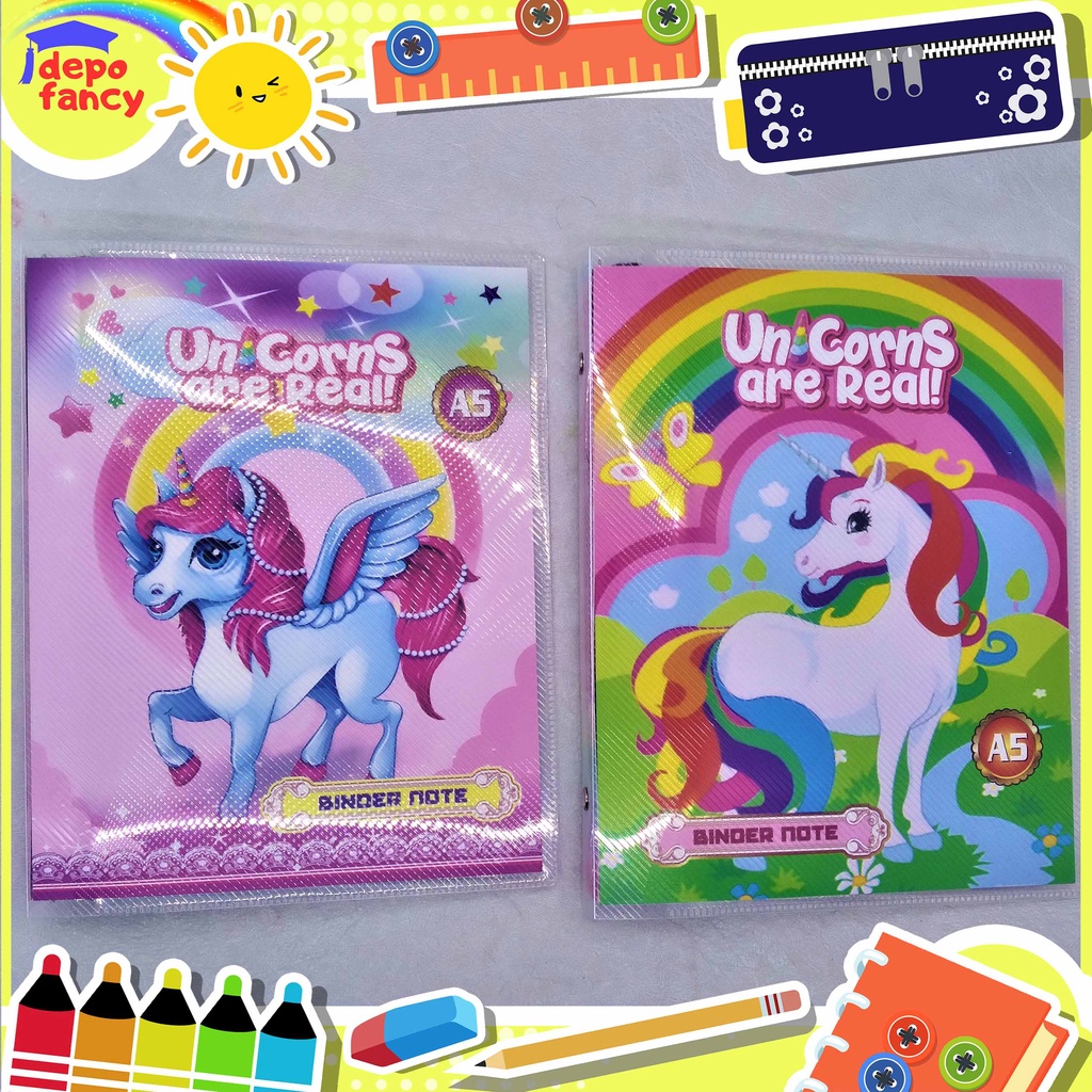 

MAP BINDER A5 / BUKU BINDER / MAP A5 UNICORN SF1910 RING BESI ANTI KARAT