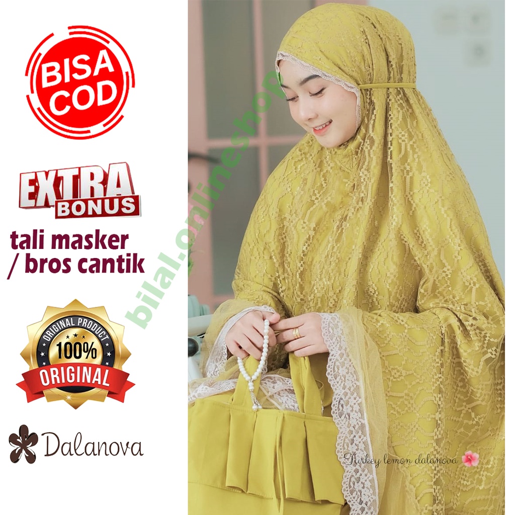 Mukena Dewasa Dalanova Turkey Lemon Mukenah Premium 100% Original Model Terbaru 2022 Ready Stock Can