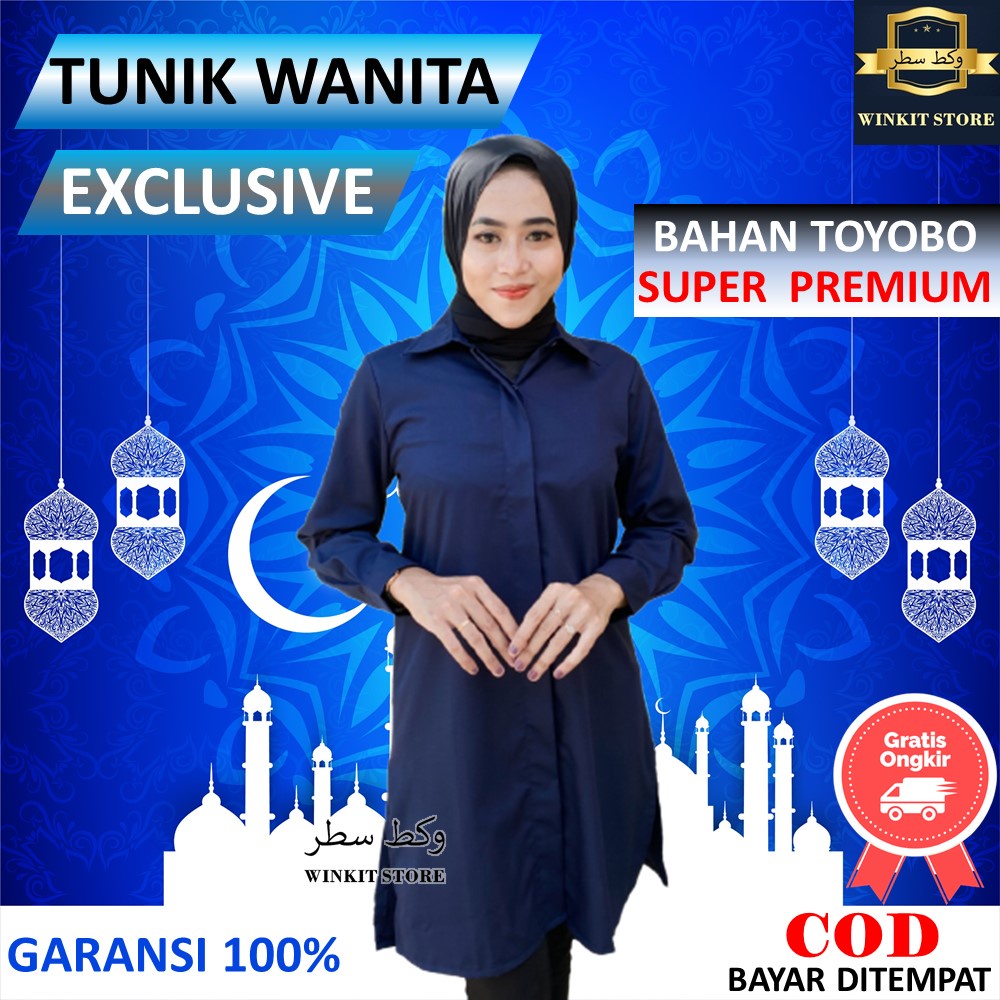 Baju Atasan Tunik Korea Korean Style Kondangan Pesta Lebaran Amanda Dzuvia Full Kancing Depan Busui 