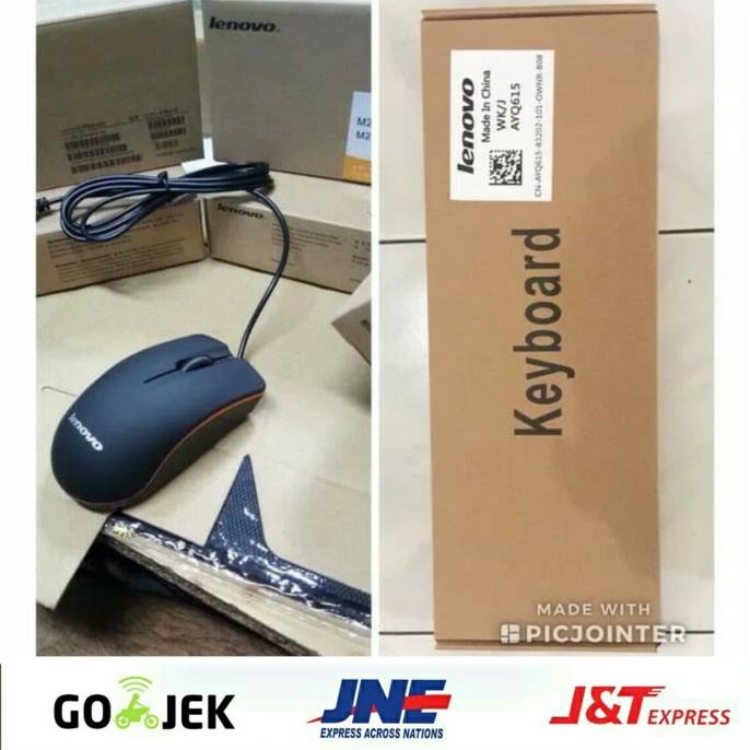 Paket Kayboard Lenovo + Mouse Lenovo M20 Usb 100% Baru Terlaris