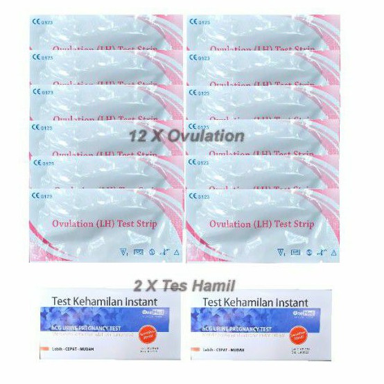 12 X ovulation test + 2 Tes hamil Alat tes masa Subur baby test Ovulation LH test strip / LH 12 + TP 2