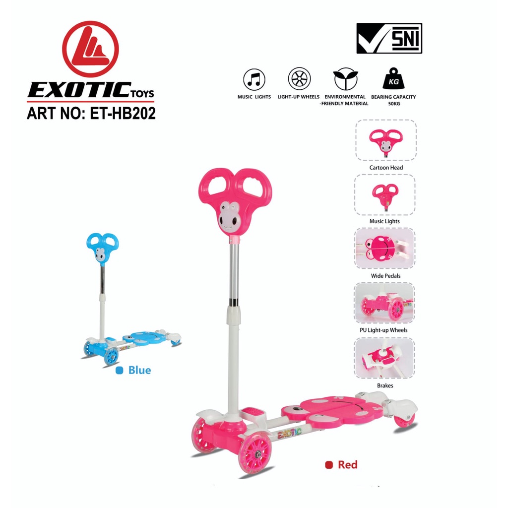 skuter gunting anak EXOTIC ET-HB202 skuter anak roda 3