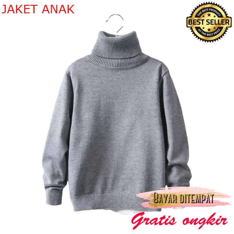 Sweater Rajut Anak Turtle Neck Anak Rajut Baju  Unisex s cod korea anime sd kecil lucu jaket sweater