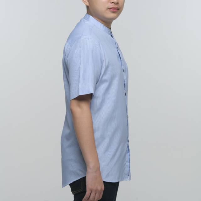 Kemeja koko pria biru salur