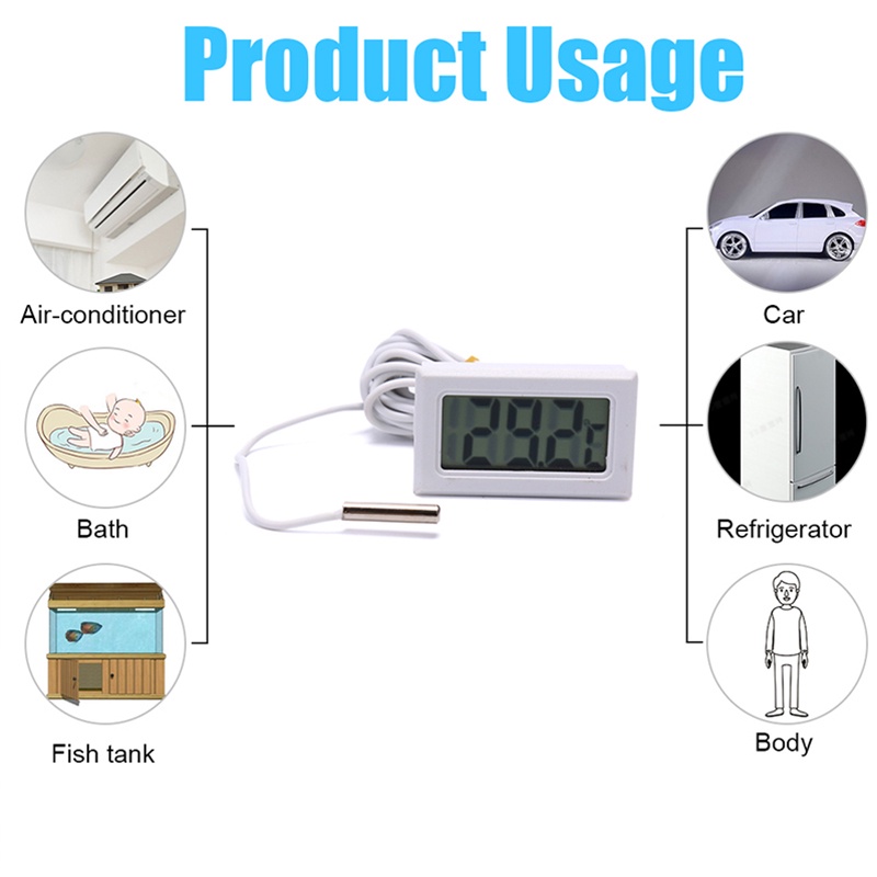 ★Dengan Probe★ Termometer Akuarium Digital/LCD Aquarium Thermometer/Mini Termometer Akuarium Digital/Termometer LCD Digital