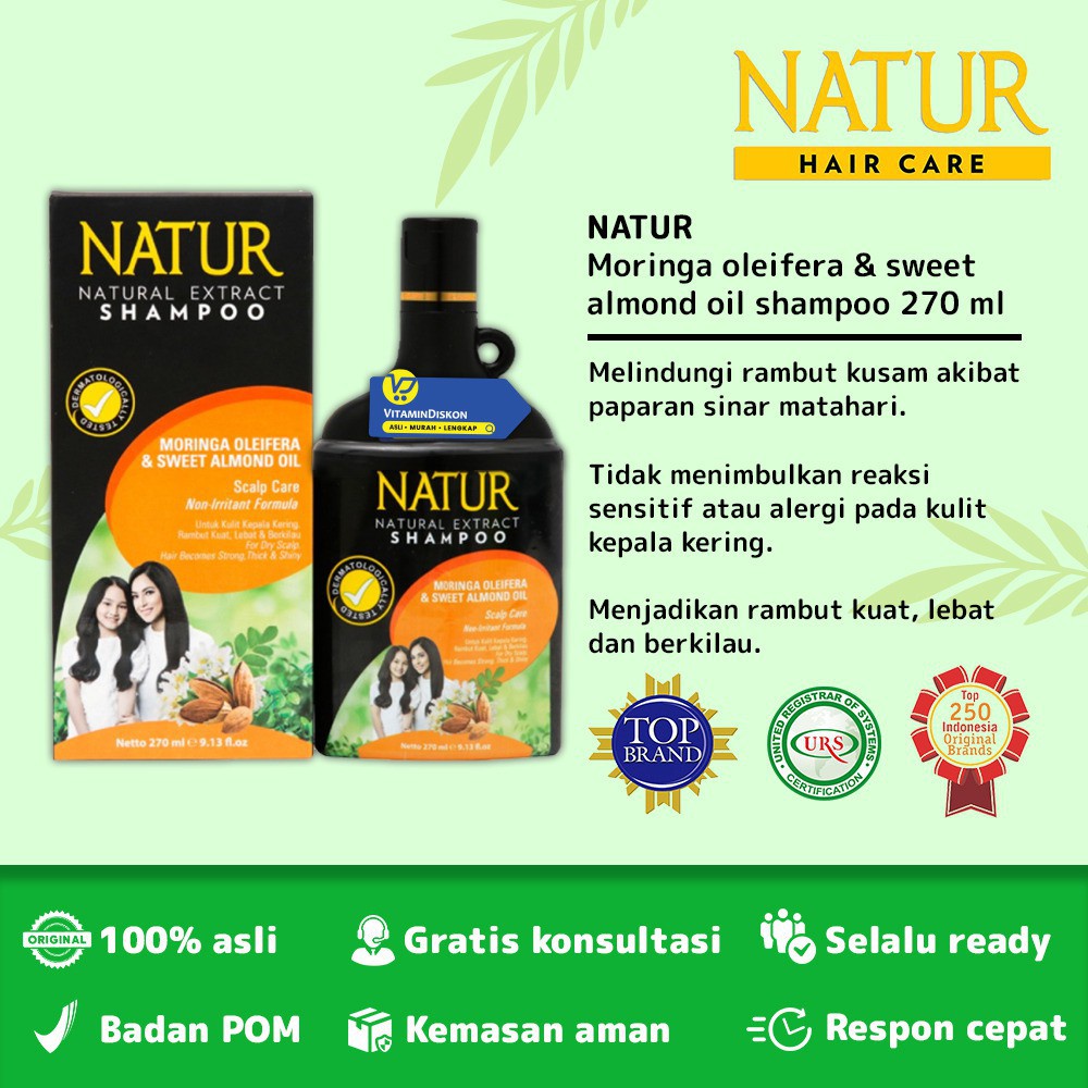 Natural Extract Shampoo | Shampoo Herbal | Olive Oil | Gingseng | 140mL (Nature)