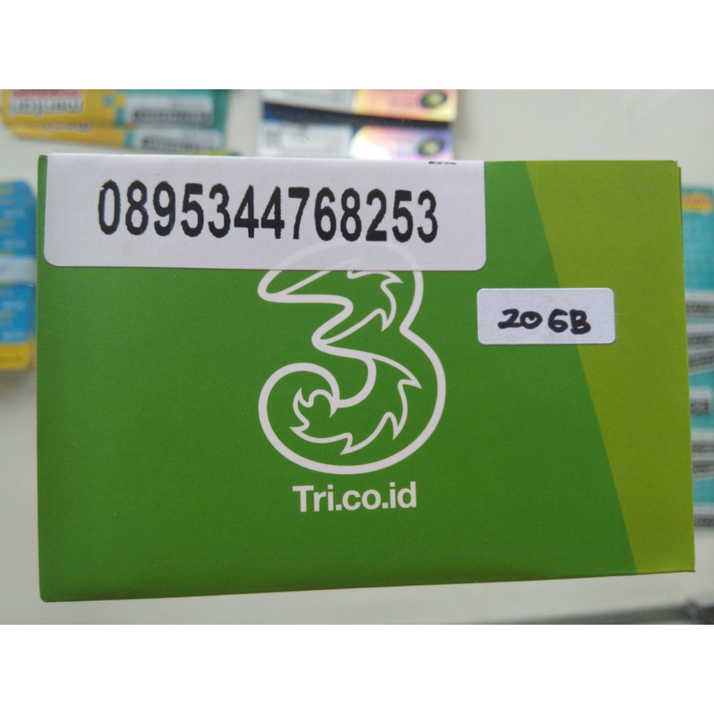 kartu perdana internet tri / kuota data 3 / three aon 20 gb 20gb 24jam