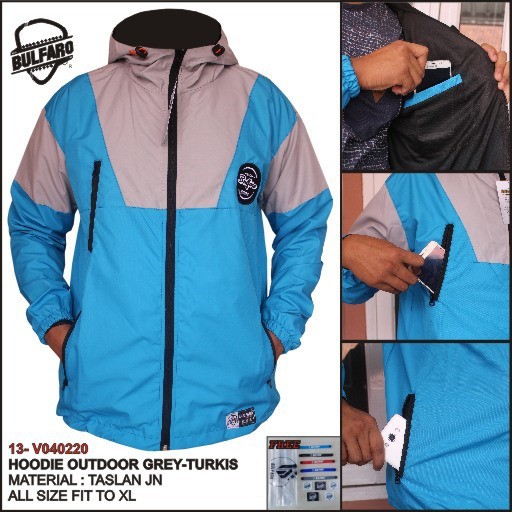 PREMIUM Jaket Gunung Anti Air/Jaket Hoodie Outdoor Waterproof/Jaket Pria Taslan JN ORIGINAL BULFARO