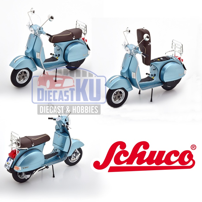 Diecast Vespa PX 125 70 years Special edition blue metallic 1:10 Schuco