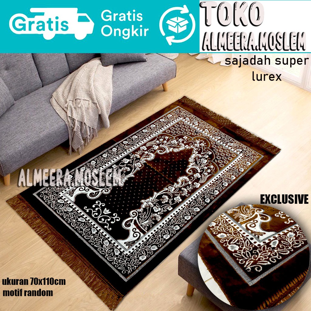 Sajadah Turki Dewasa Exclusive /ukuran 70cm x 110cm/Sajadah Tebal Sajadah Halus Sajadah Lembut Original/Perlengkapan Shalat/Pakaian Muslim/Sejadah Turki Dewasa/ Sajadah Impor Turki/Almeera Moslem