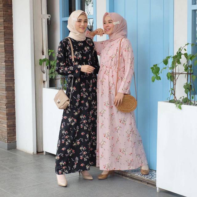 Gamis shabby busui Homey flowery maxi