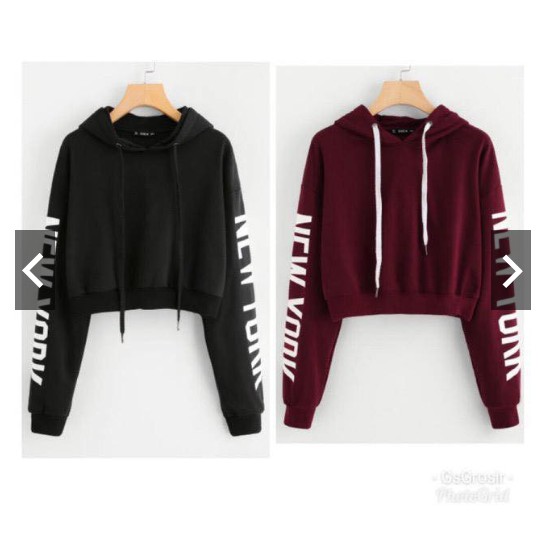 Vie's Collection Sweater Hoodie Crop NewYork