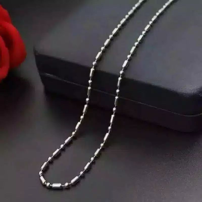 KALUNG TITANIUM BIJI LADA BAMBU PANJANG 75 CM KALUNG PRIA WANITA