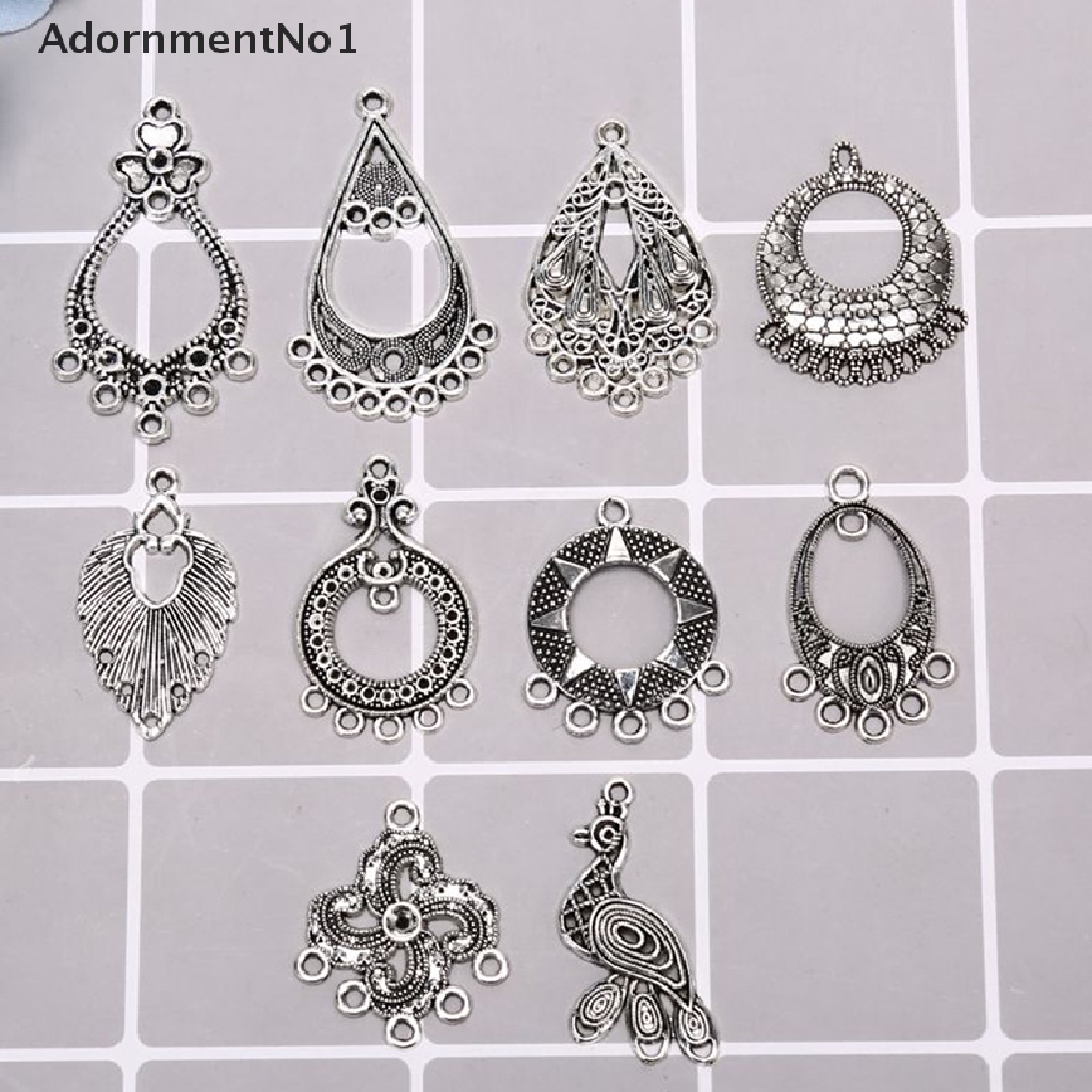 (AdornmentNo1) 20pcs / Set Liontin Bentuk Campur Gaya Vintage Warna Silver Untuk DIY Perhiasan