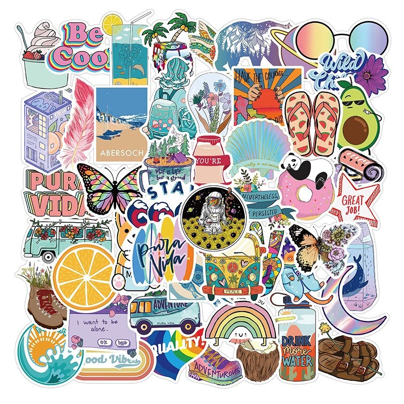 Peace &amp; Love PVC Sticker (10pcs)