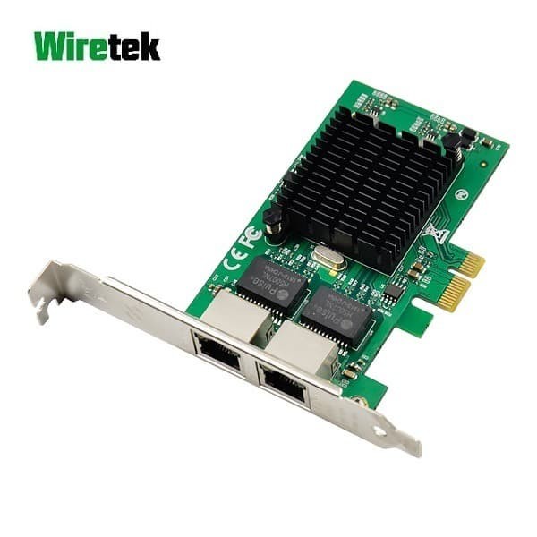 Wiretek PCI Express LAN Dual Gigabit Ethernet NIC