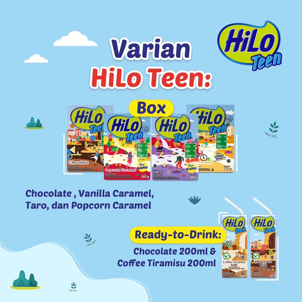 HiLo Teen Chocolate 500 gram - Susu Tinggi Kalsium Rendah Lemak