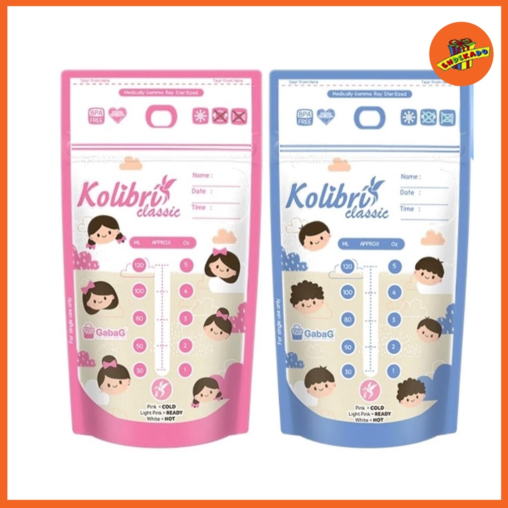 MAKASSAR! GABAG KANTONG ASI KOLIBRI CLASSIC 120ML BOY/GIRL 30pc