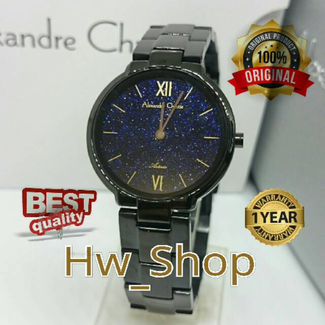 Jam Tangan Wanita Alexandre Christie 8480 Full Black Original