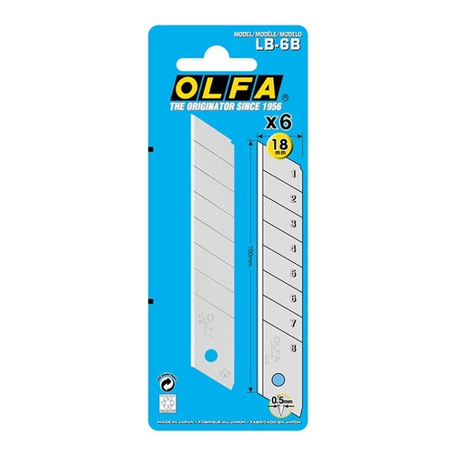 

Olfa LB-6 Spare Blade 18mm 6Pc Isi Ulang Pisau Cutter Refill Cutter