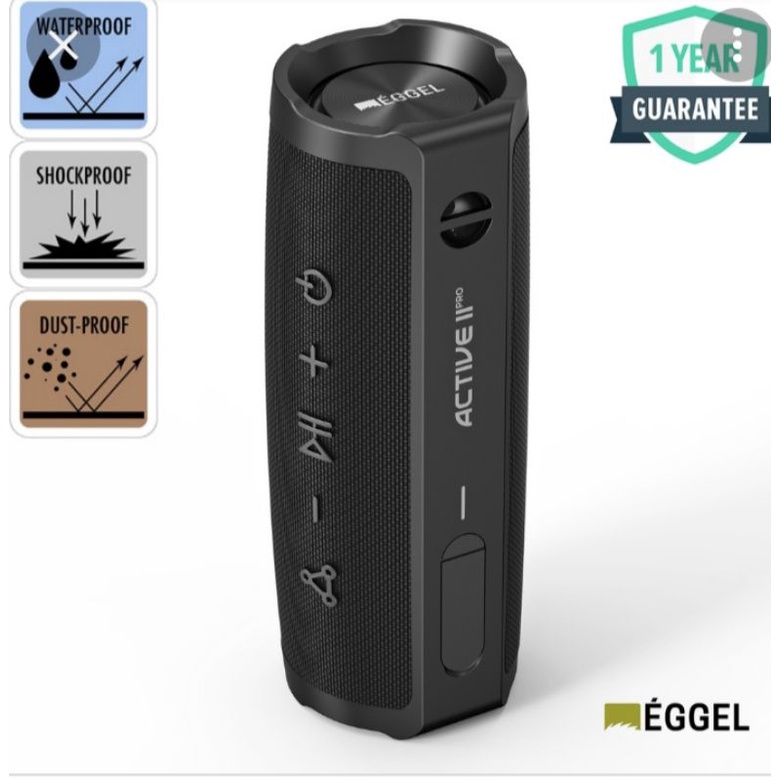 Eggel Active 2 Pro Original Waterproof Portable Speaker Bluetooth New