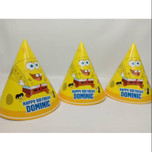 Topi Kerucut Spongebob /  Birthday Hat Spongebob