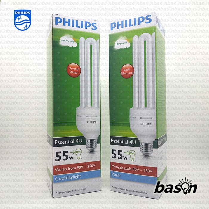 PHILIPS ESSENTIAL 4U 55W E27 - Lampu Hemat Energi