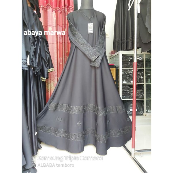 Gamis Abaya Hitam Fursan Saudi | Abaya Arab Gamis Lebaran