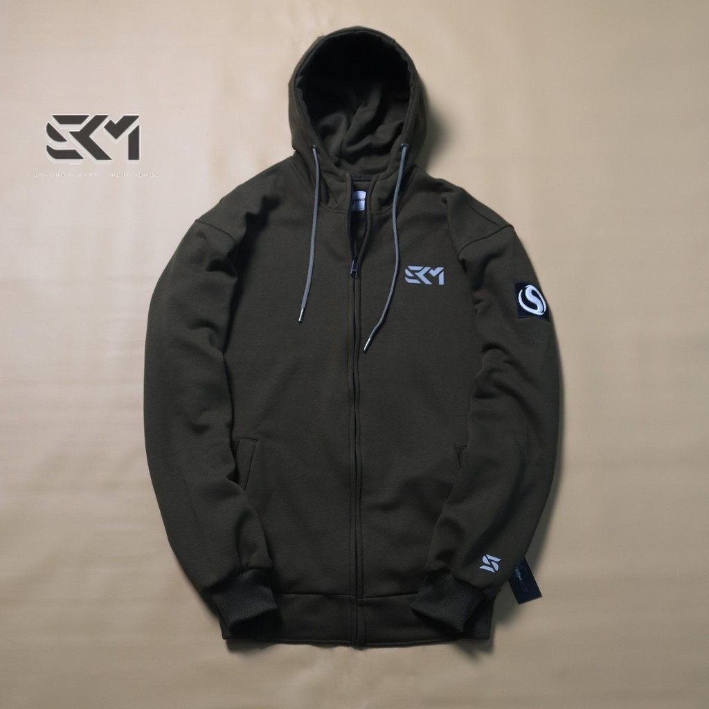 Jaket Keren Sweater SKM Distro Original Shikat Miring Alpha Zipper Hoodie Original