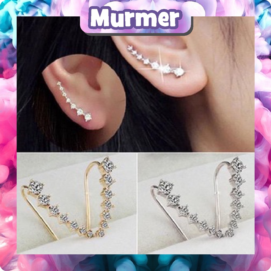 MurmerOfficial A060 Anting Summer Martinez Fashion Korea Tindik atau Tusuk Garis Comet Berlian Wanita Aksesoris Murah