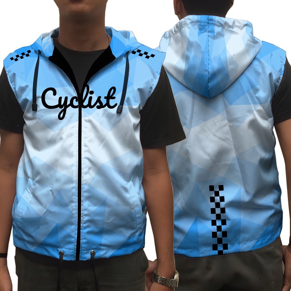 Rompi Sepeda Gowes Pria Wanita Hoodie Full Printing Custom