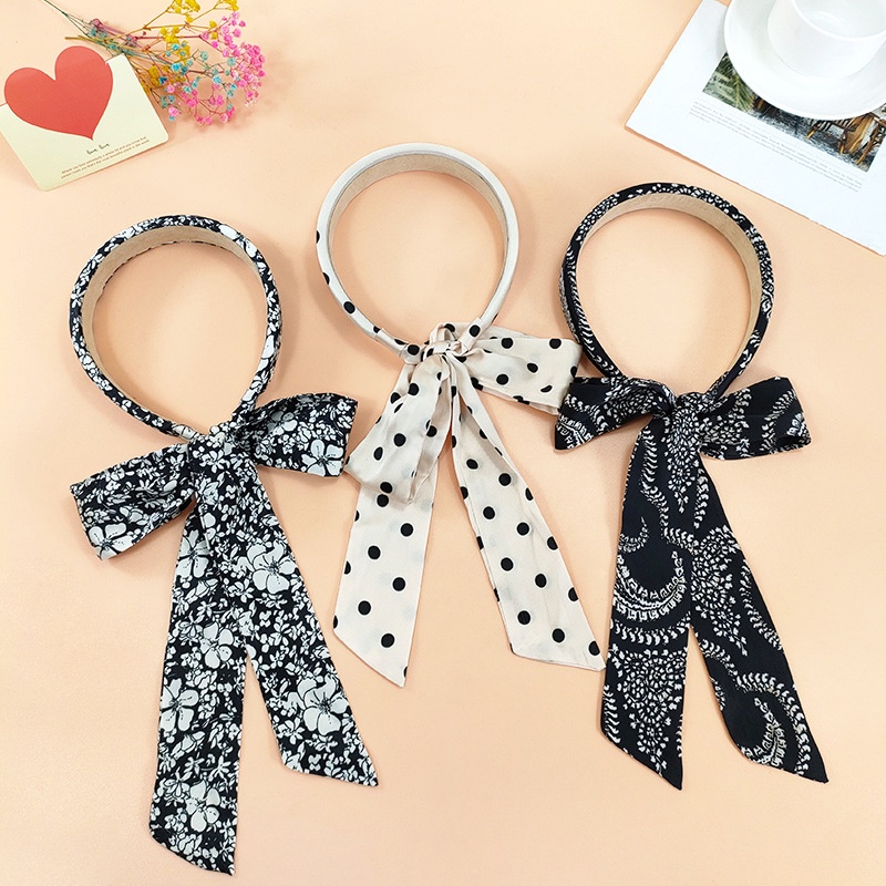 Bando Bandana Korea Wanita Dewasa Polos Tali Pita Polkadot Batik Adhi