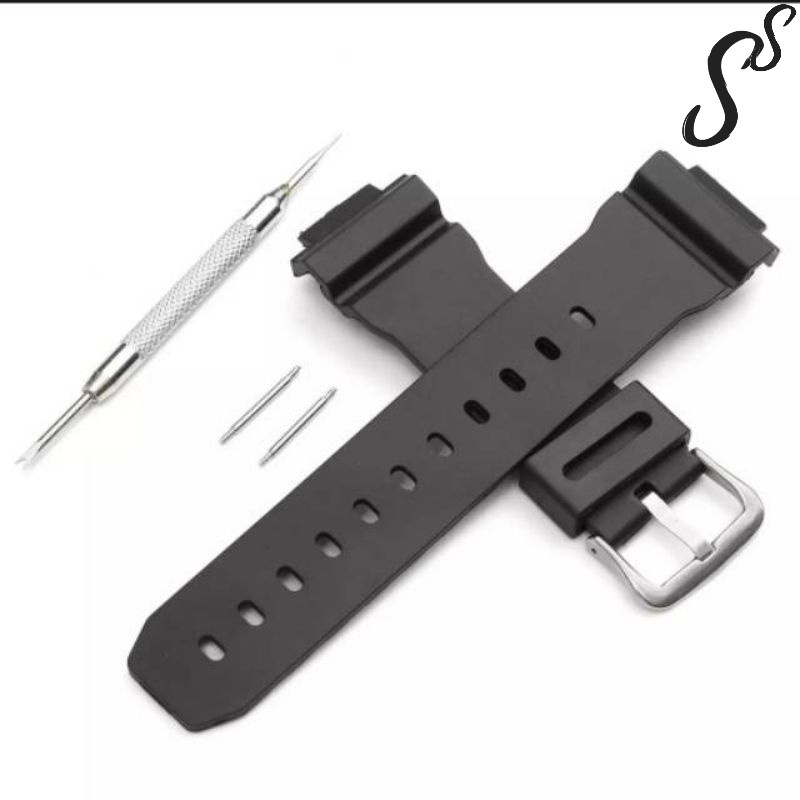 Strap Tali Jam Casio G-shock DW6600 DW-6600 DW-6900B DW 6600 B Free Pen dan Alat Remover hiam