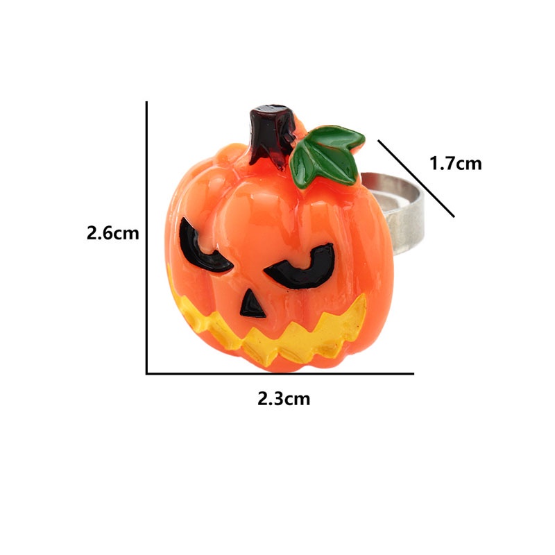 Cincin Desain Labu Hantu Bahan Resin Untuk Halloween