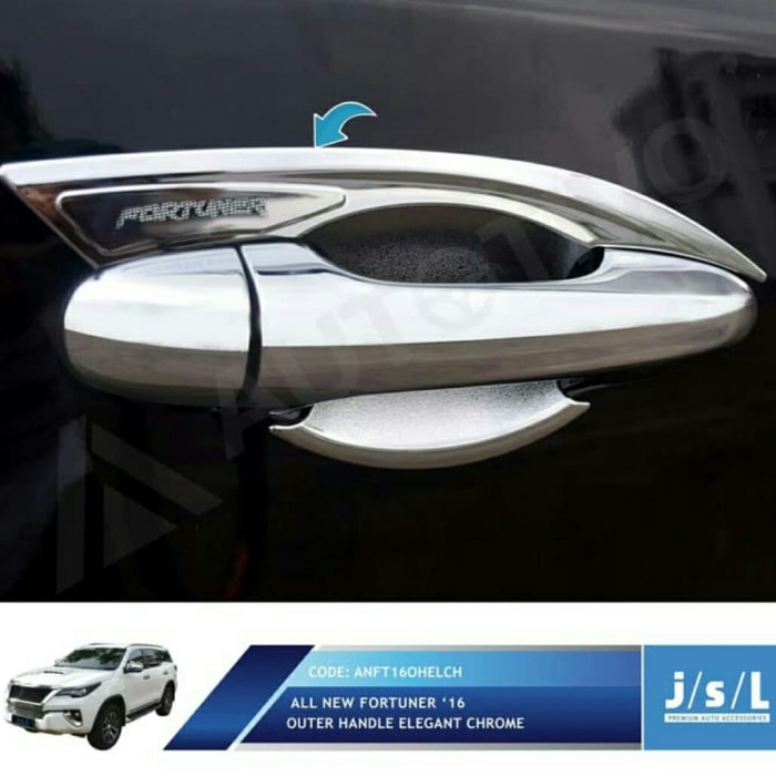 All New Fortuner GR SPORT 2016-2023 Outer Handle Cover Elegant Chrome Aksesoris Fort - KHAIRUN