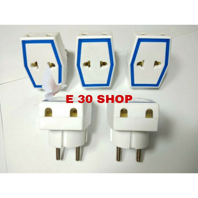Steker T Multi DUTRON/stop kontak 3 cabang multi fungsi - Biru