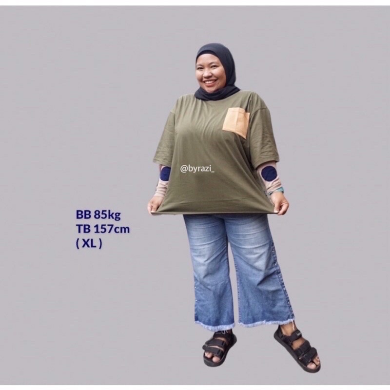 byrazi_ Kaos Polos Jumbo Unisex Pria Wanita Lengan Pendek Couple Material Cotton Combed 30s