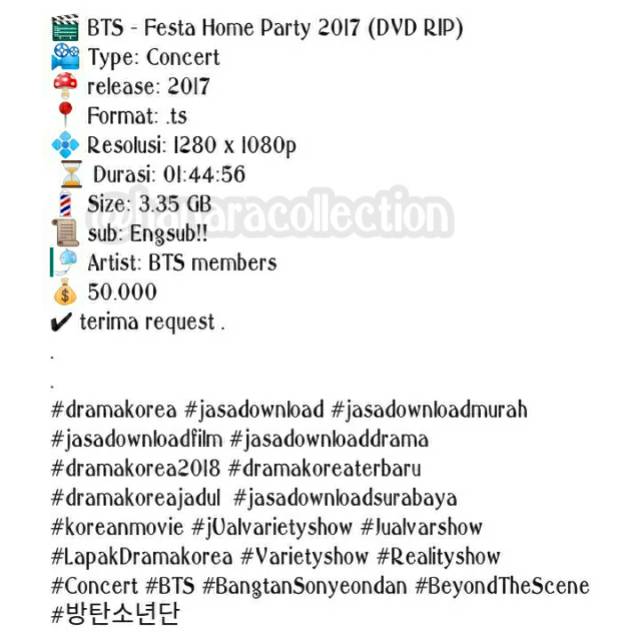 Dvd Konser Bts Festa Home Party 17 Shopee Indonesia