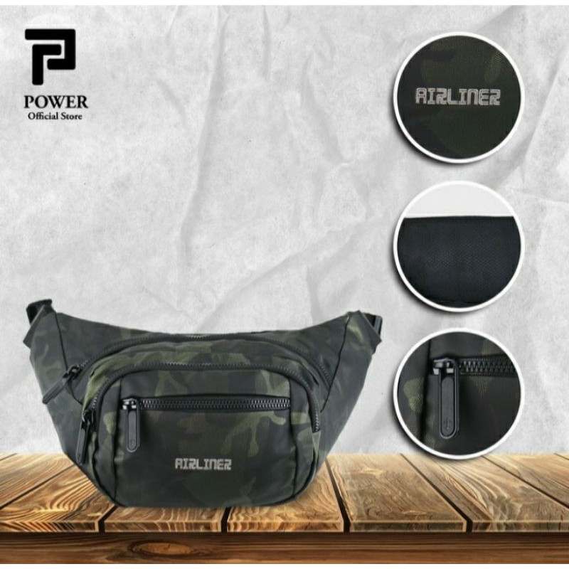 Tas pinggang pria polo power waistbag selempang AIRLINER 19008